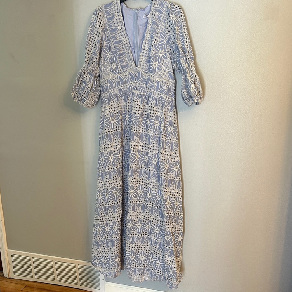 Petal & Pup Blue Lace Long Sleeve Dress